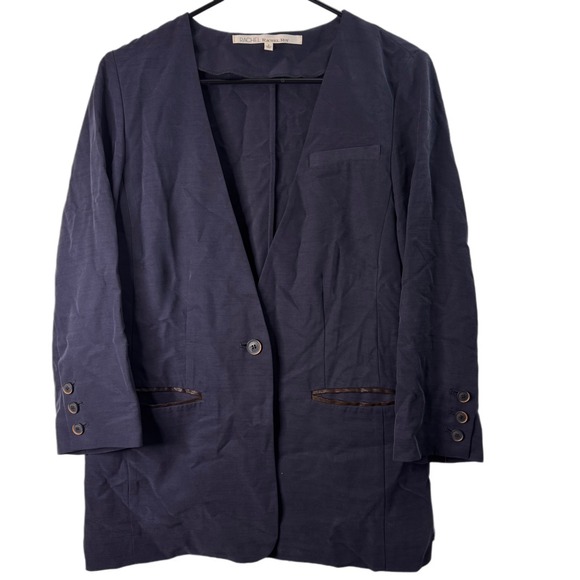 RACHEL Rachel Roy Jackets & Blazers - NWT Rachel Roy Womens Blazer Jacket Size 2 Navy Blue Casual Work Career